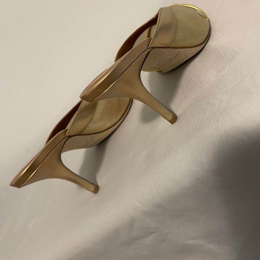 MALONE SOULIERS GOLD MESH AND METALLIC MULES - Picture 2 of 10